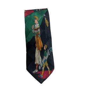Vintage‎ Pierre Balmain Golf Tie Novelty Silk Necktie Mens Fashion Accessory